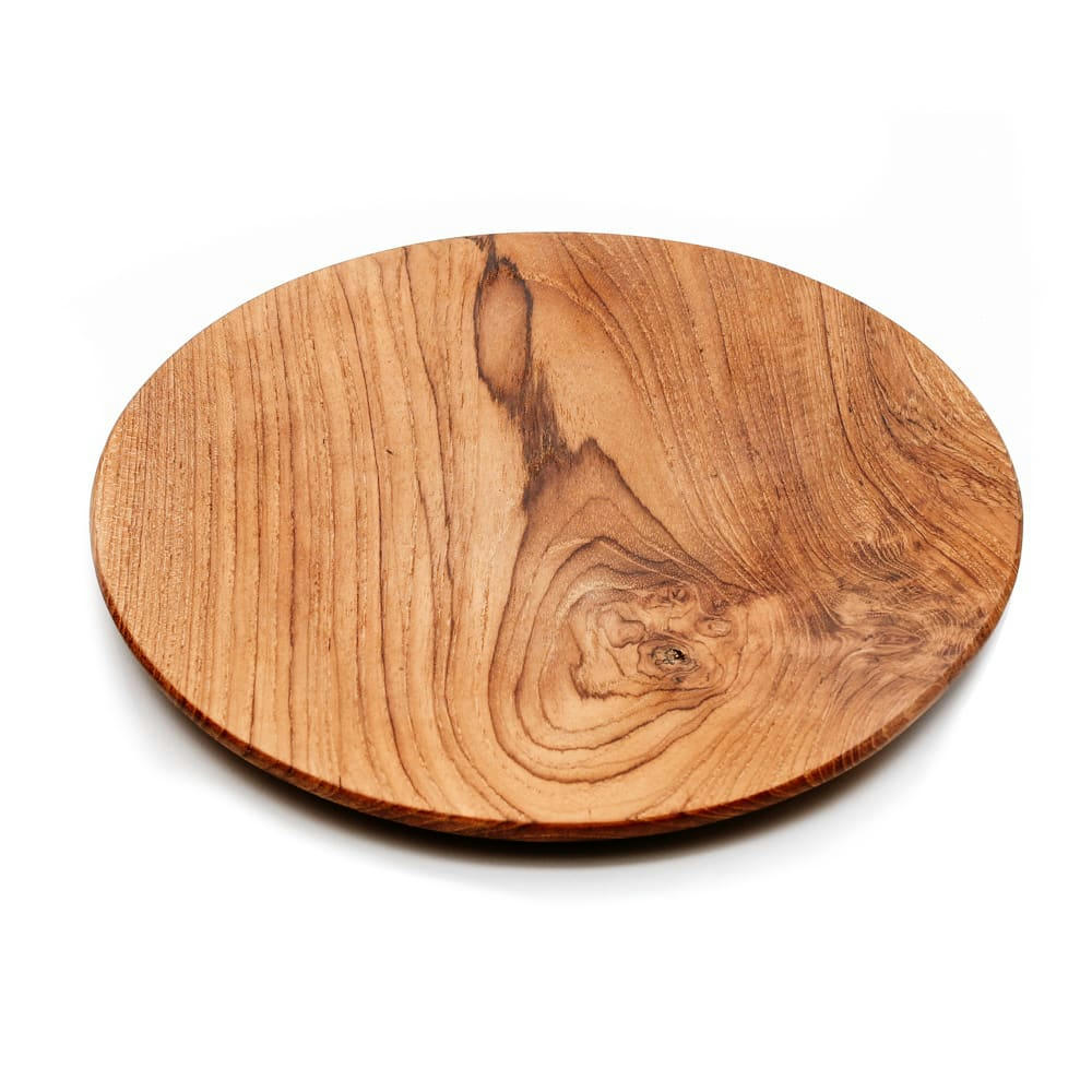 TEAK ROOT - Assiette en bois de teck naturel grande