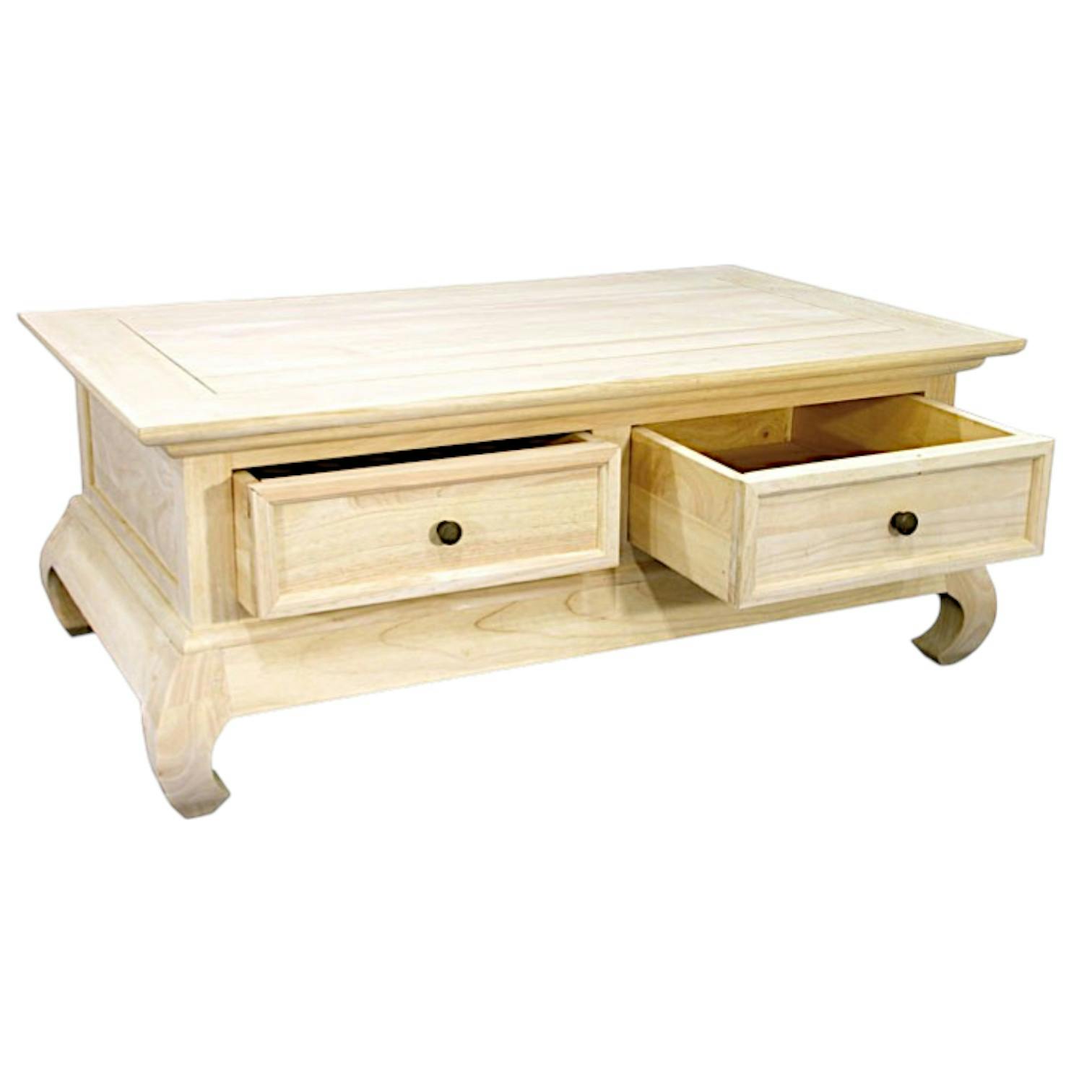 Table basse Opium Hévéa 2 tiroirs 100x60x40cm MAORI