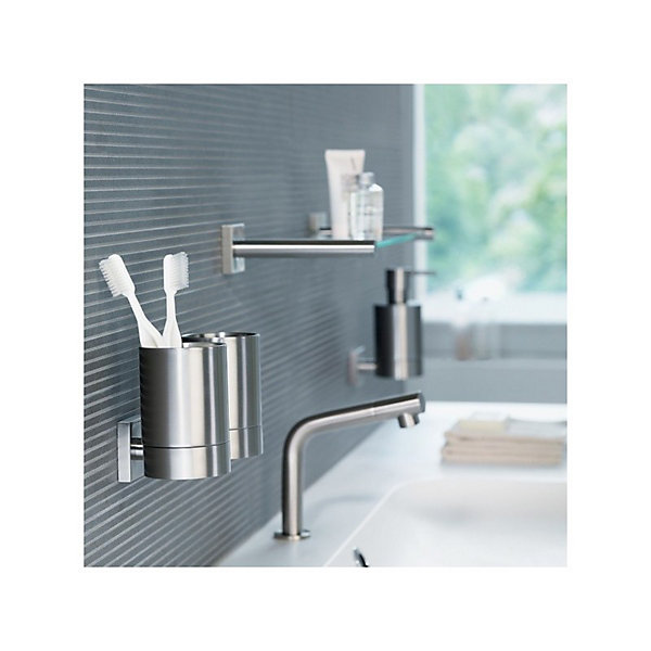 Distributeur de savon àfixer Acier inoxydable chromé NYO Gris Spirella