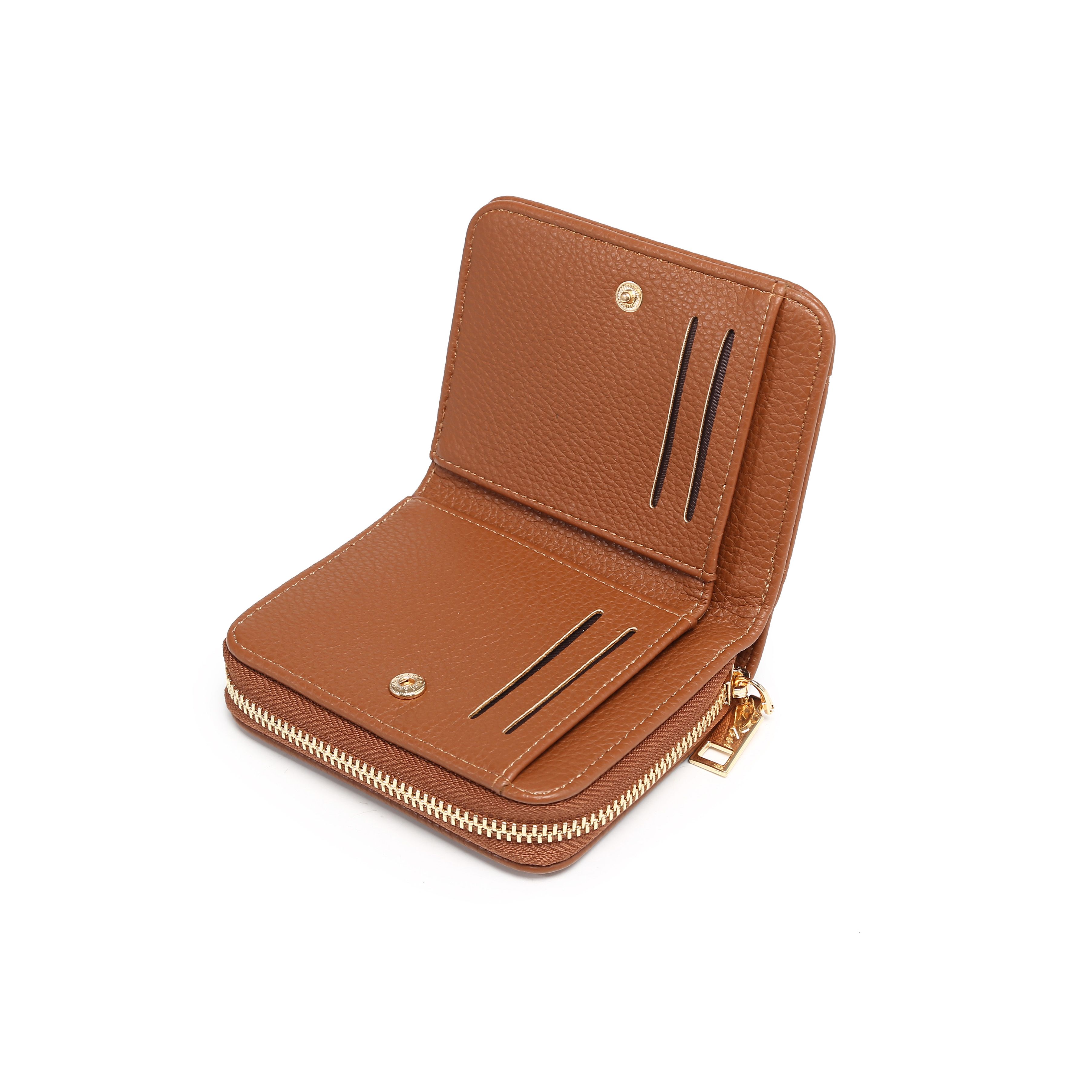 JFY Faux Leather Snap-Fastening Purse With 4 Card Slots
