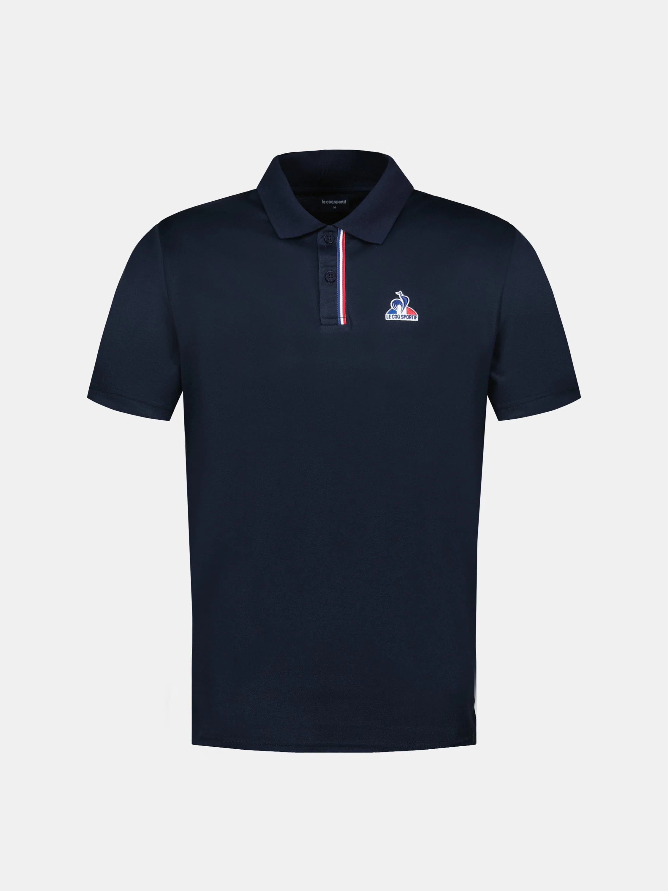 Polo en jersey double effet piqué avec bande tricolore