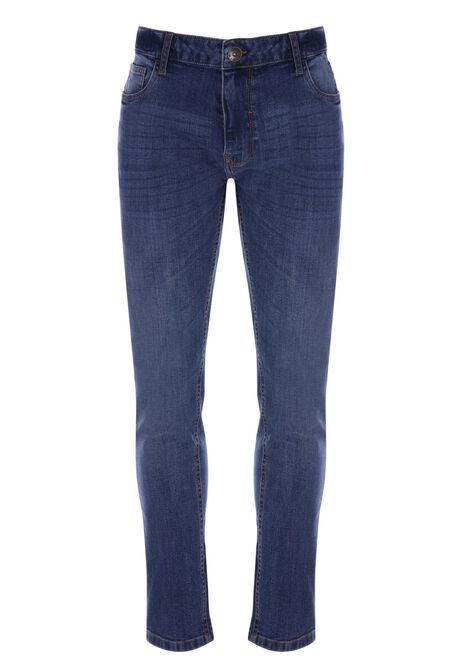 Mens Mid Blue Slim Stretch Jeans