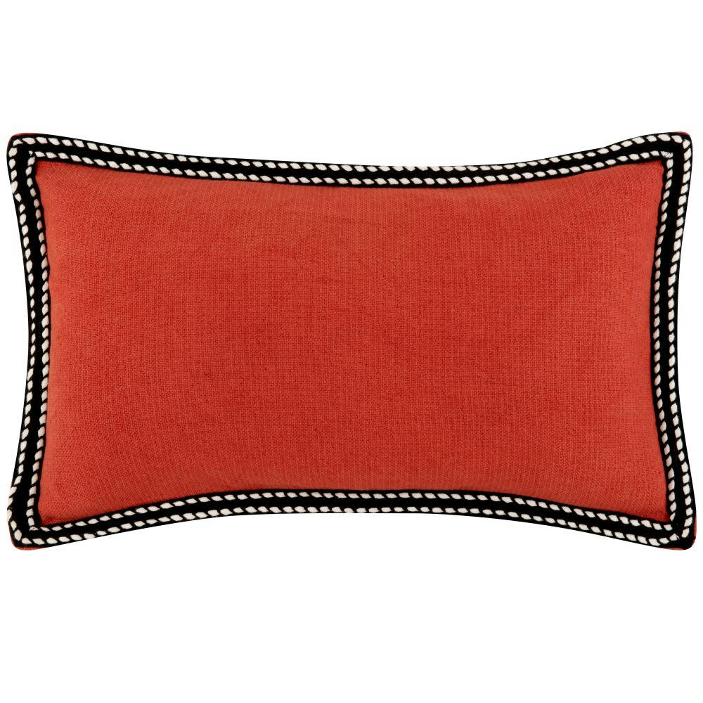 - Housse de coussin en coton et lin terracotta 30x50