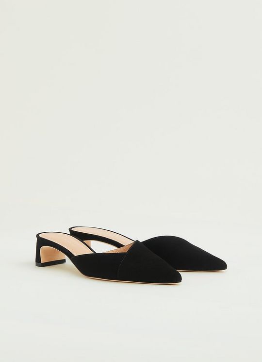 Harriet Black Suede Mules