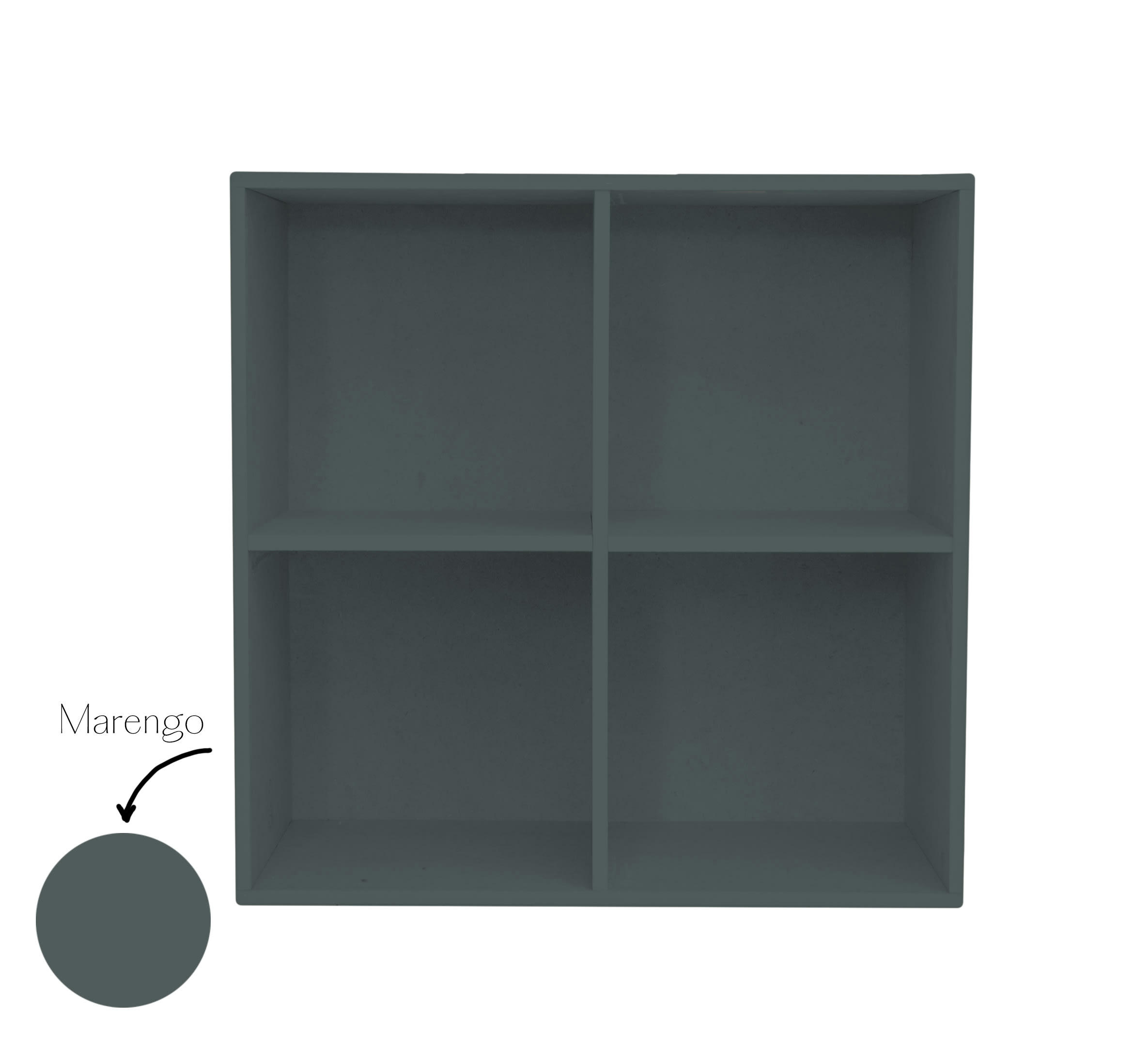 KIRA - Étagère en MDF laqué en couleur gris foncé.