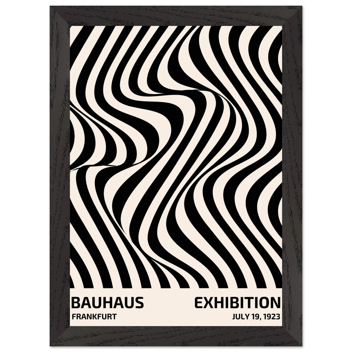 Artfulprints Poster met Lijst Bauhaus - Exhibition Frankfurt  - A4 21x29.7 cm - Zwart / Wit
