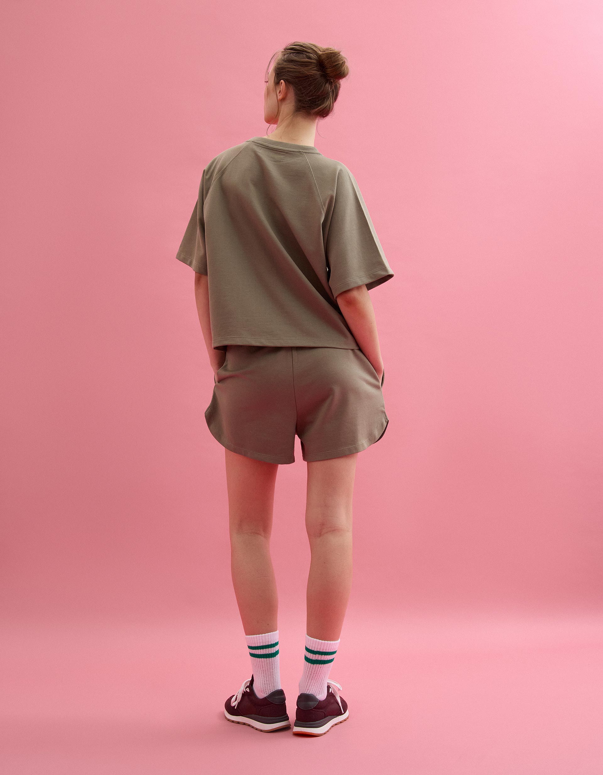 Calções Fleece, Mulher, Verde