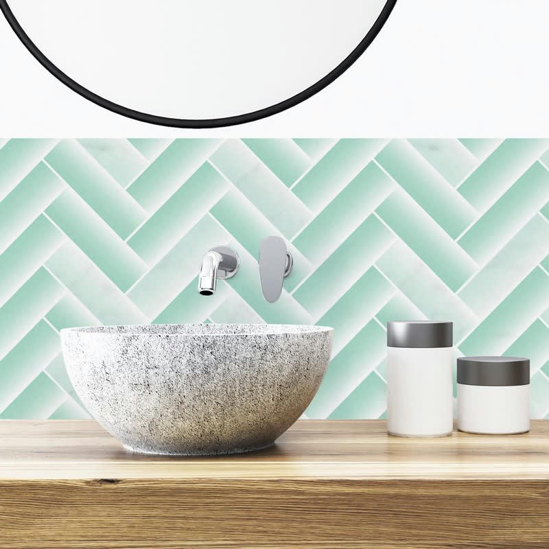 SKÖN - Bandeau PVC lot de 2 : L 70cmxH 30cm Vert Art Deco Scandinave