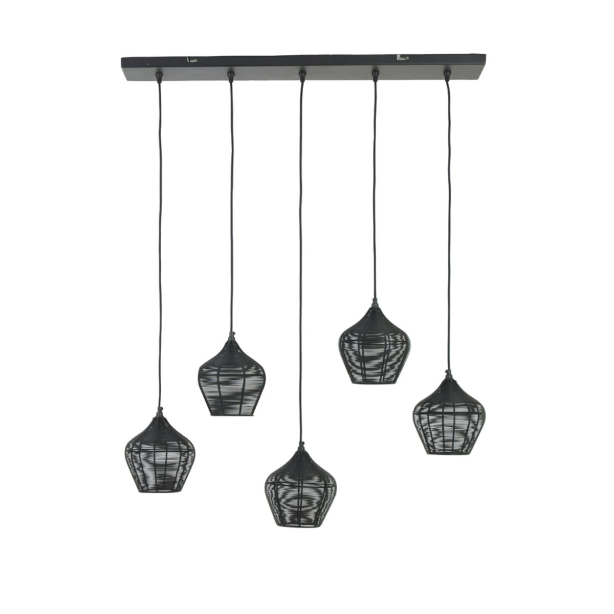 Light & Living hanglamp Alvaro - zwart - 100x20x122cm