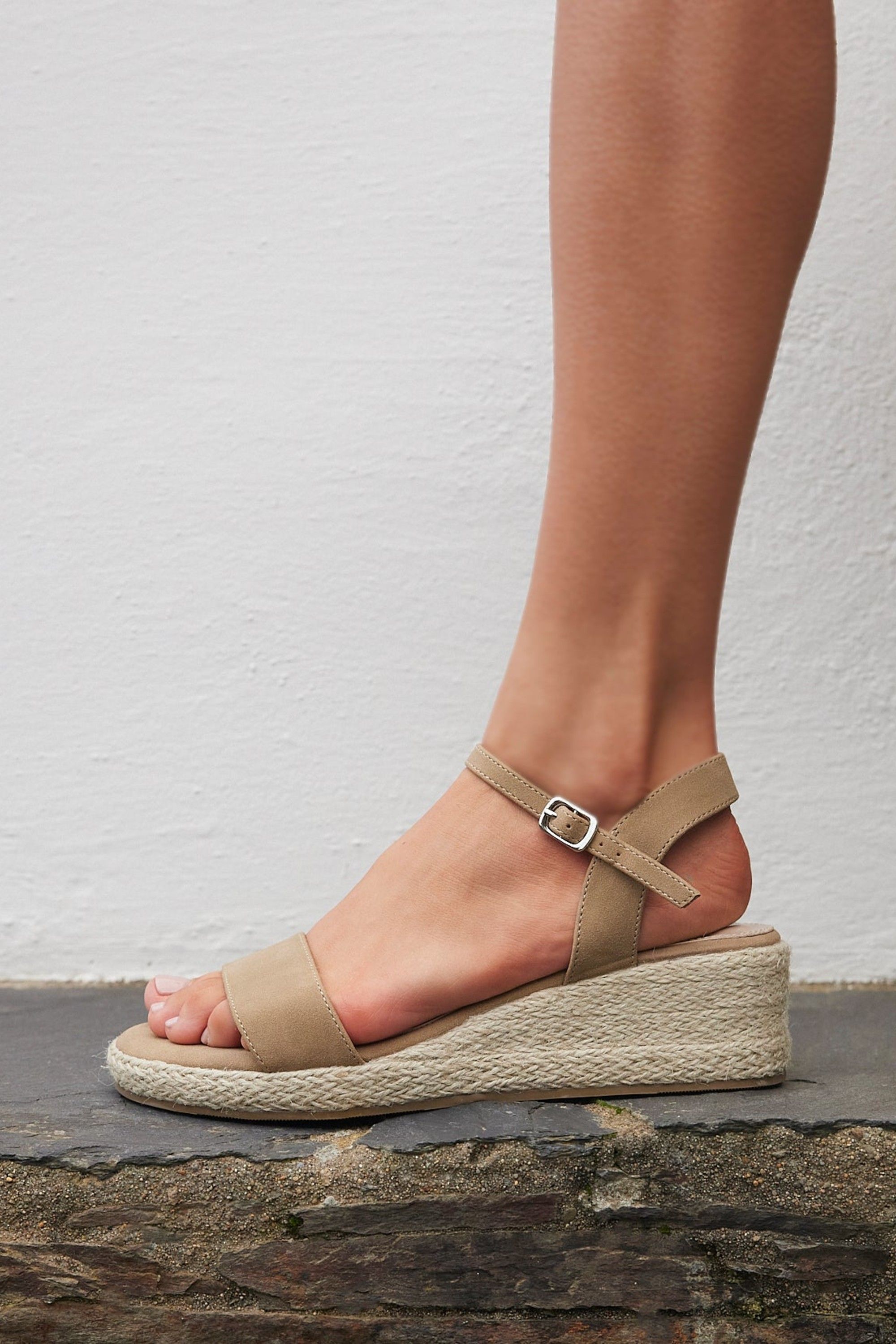 Linzi Sunrise Taupe Espadrille Flatform Sandals