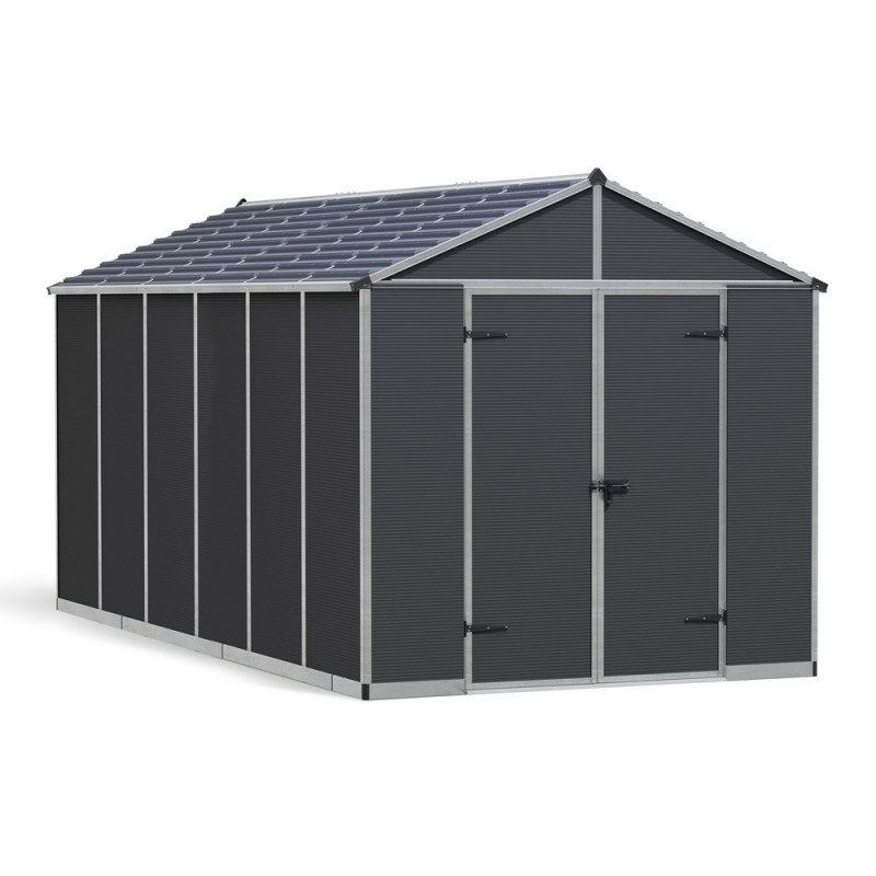 Abri de jardin en résine Rubicon gris 2,37 x 4,53 x 2,35 m CANOPIA
