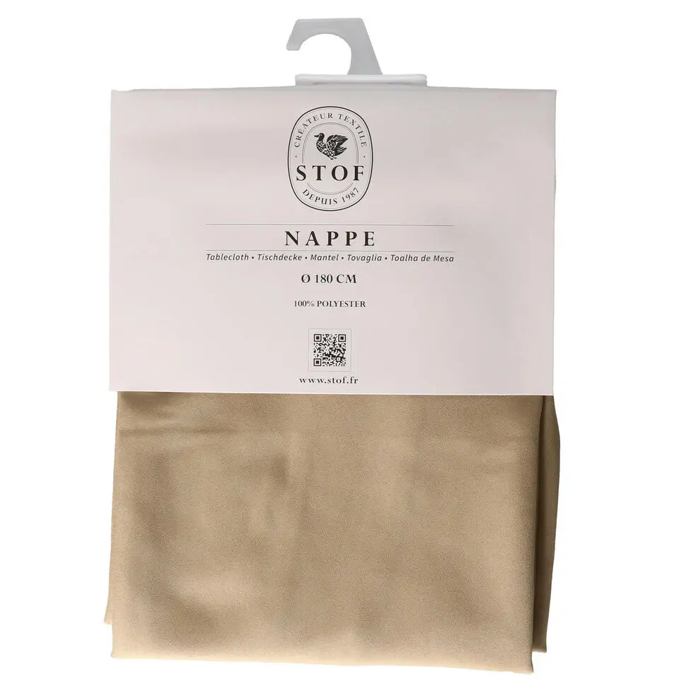 Stof Textiles Tafelkleed - Dia 180 cm - beige - Tafellaken