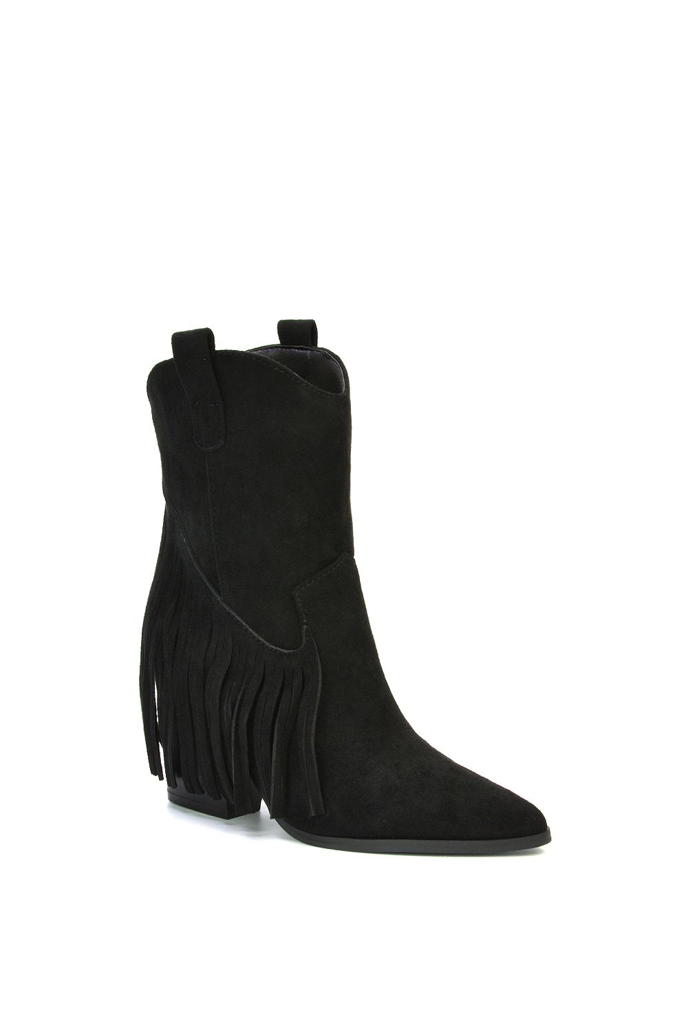 XY London Spencer' Pointed Toe Tassel Cowboy Block Heel Boots