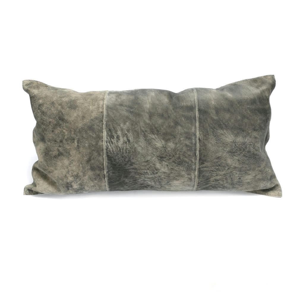 THREE PANEL - Coussin en daim gris 30x60