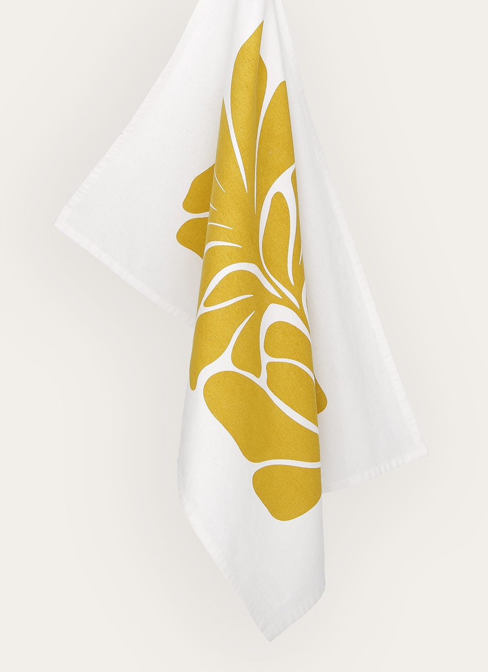 TORCHON EN COTON IMPRIMÉ VÉGÉTAL COMO MOUTARDE