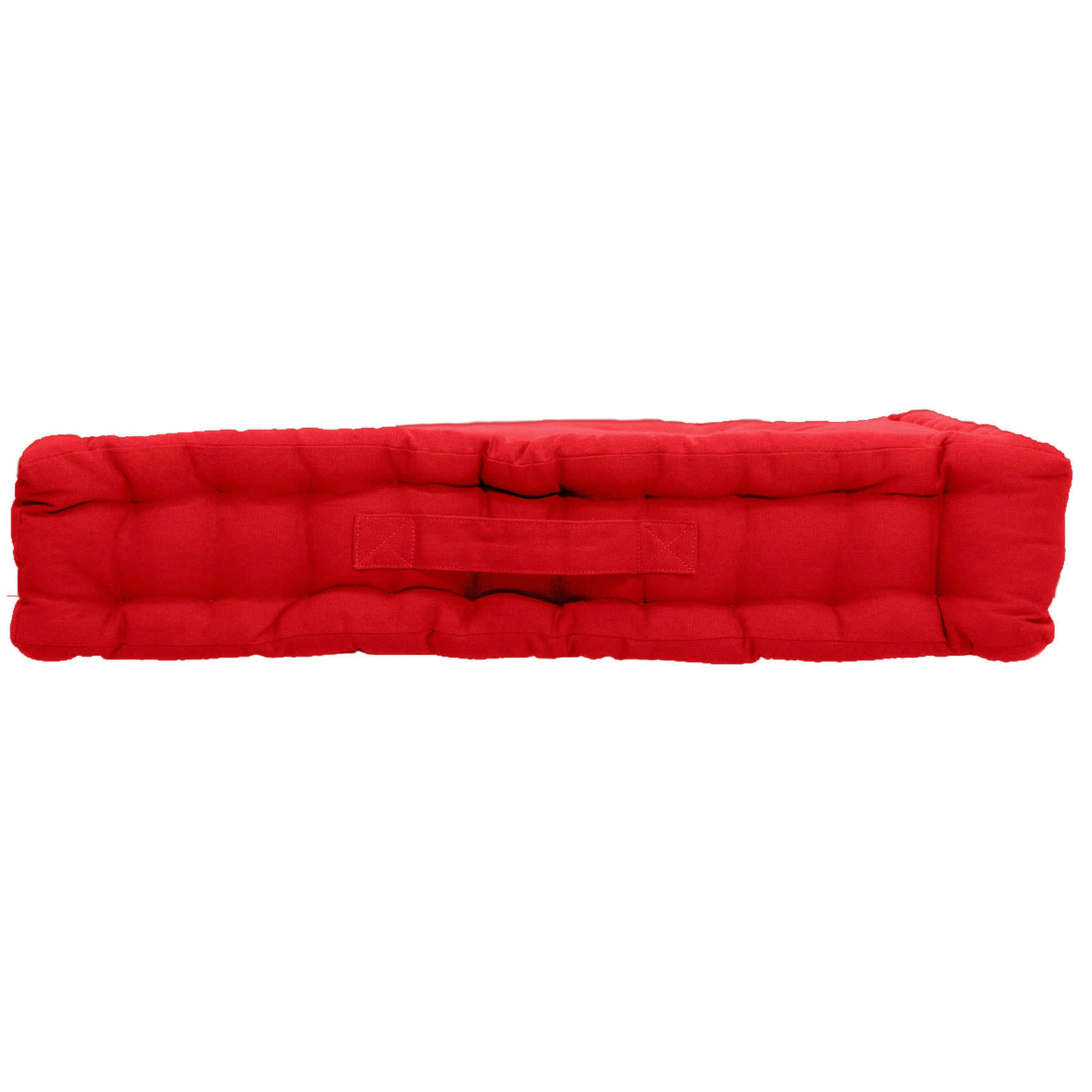 - Coussin de sol uni en pur coton rouge 50x50x10 cm