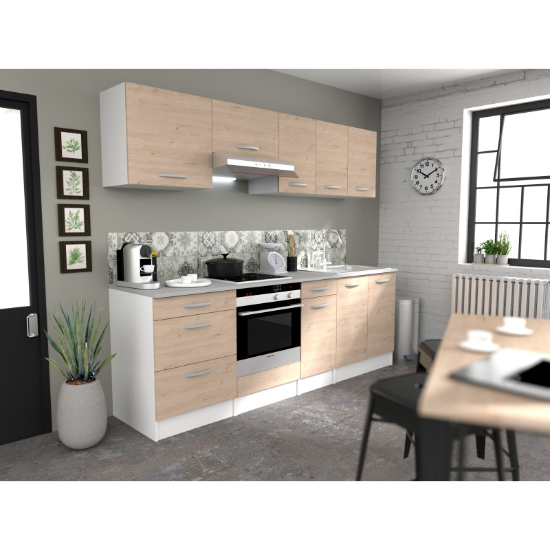 Meuble de cuisine Eko avec 1 porte et 1 tiroir Chêne Jackson 40 x 60 x 86 cm EKIPA