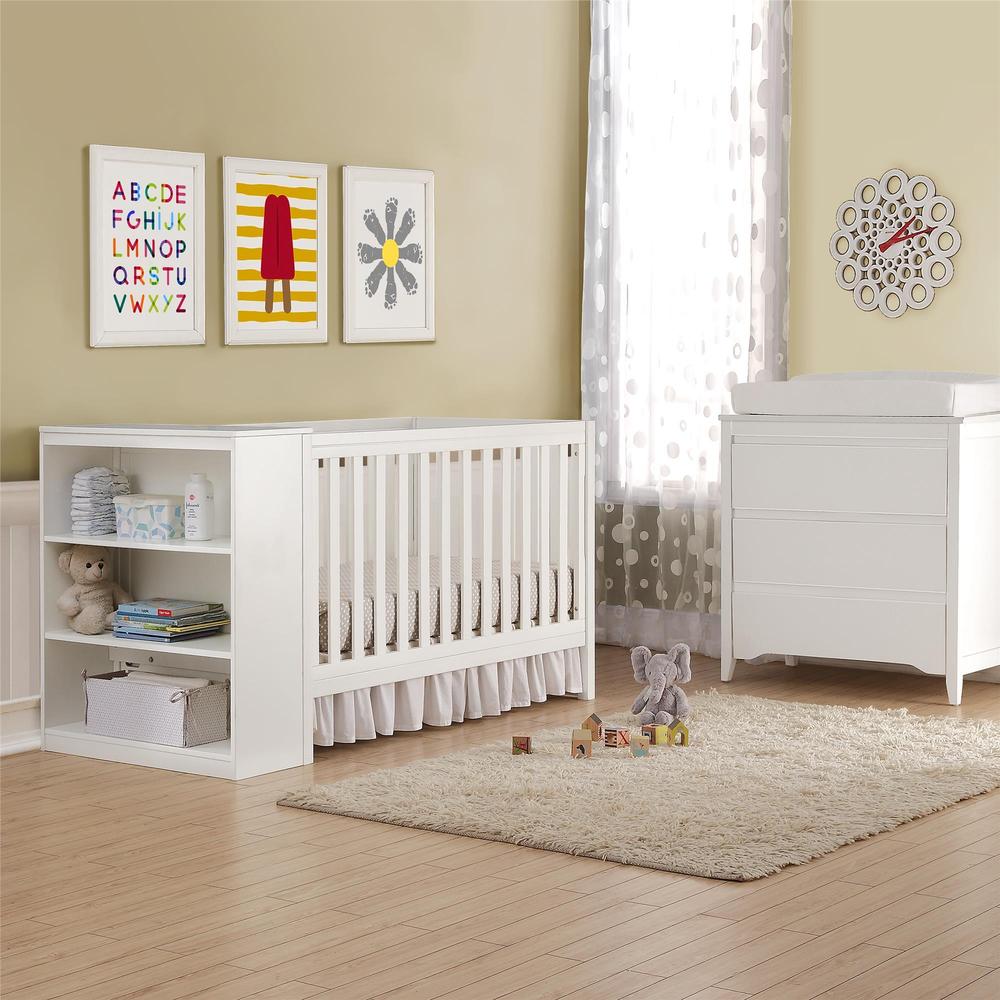 Baby Relax Ayla White 2-in-1 Convertible Crib with Storage