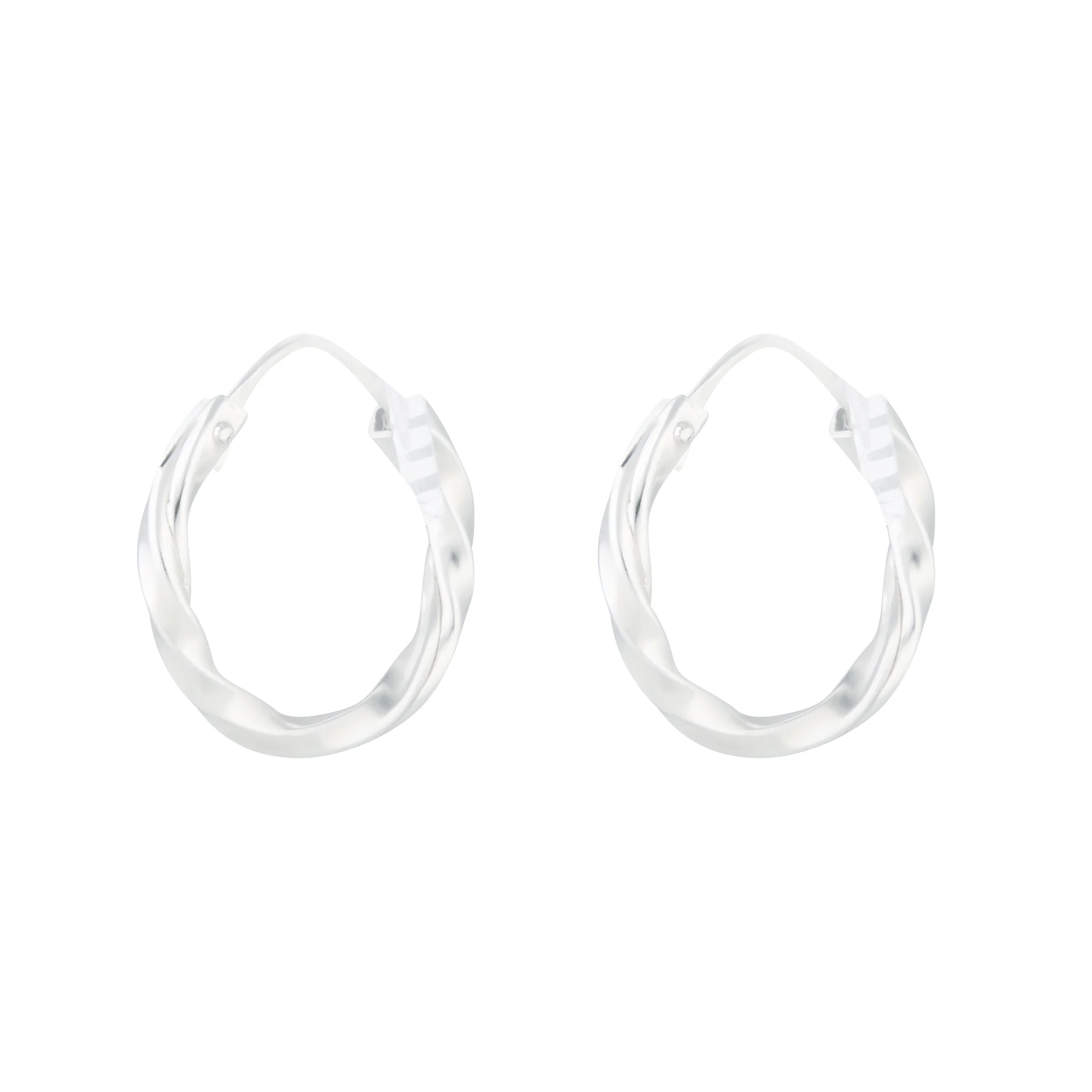 Sterling Silver Twist Hoop Earrings