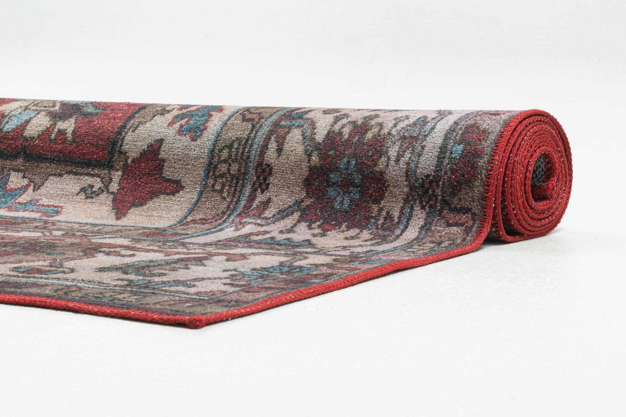 ADARA - Tapis vintage tissé plat - rouge 160x230 cm