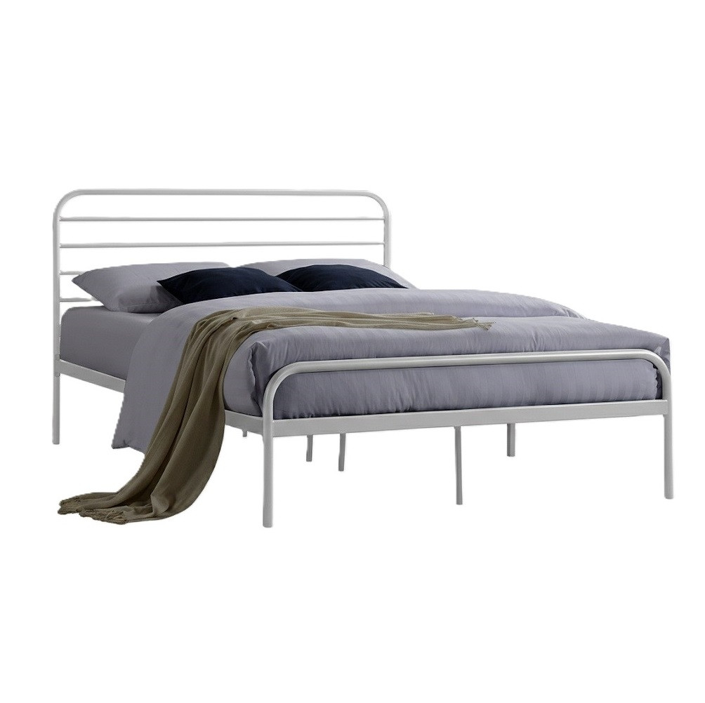 Łóżko metalowe BOLONIA 140x200 białe bez szuflady/bez materaca