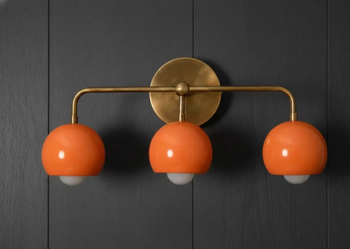 Mid Century Modern Brass Wall Sconce Shades 3 Light Vanity Wall Light Retro Bathroom Sconce Modern Wall Lighting Fixture Diabolo Wall lights