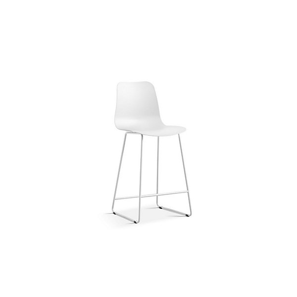Chaise de comptoir MARIOPP blancDesign contemporain H100,5 cm
