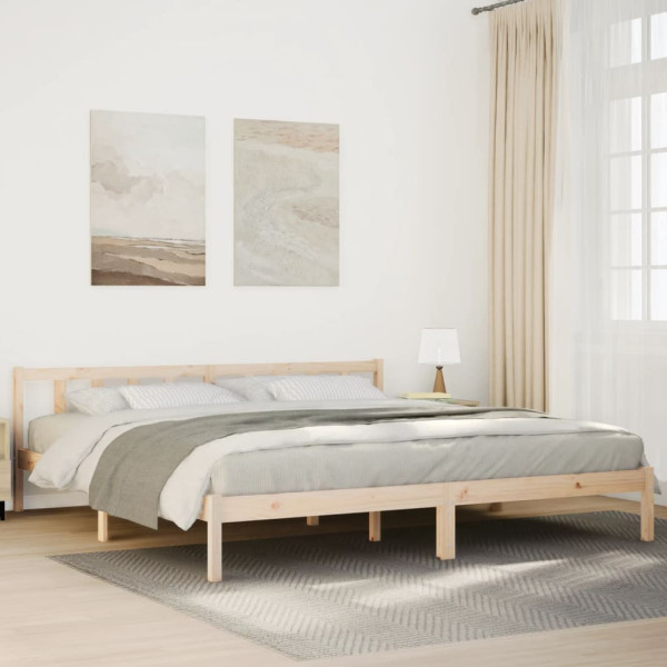 Łóżko Drewniane Rama Łóżka Sofa Brązowe Do Sypialni Pokoju 200x220 cm