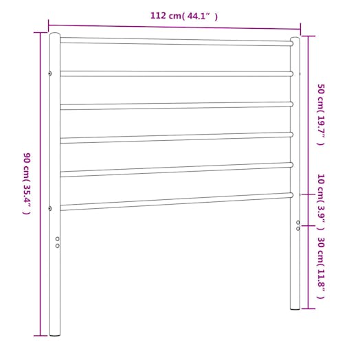 NNEVL Metal Headboard White 107 cm