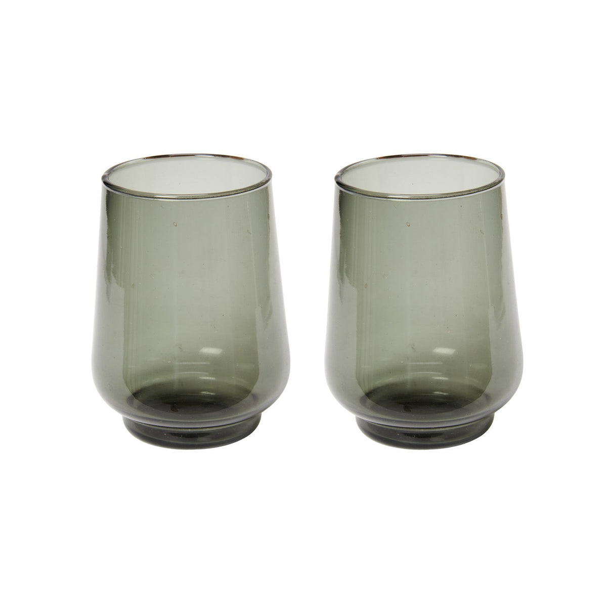 Return to Sender Glas 400 ml antraciet grijs - set van 2- stapelbaar - handgeblazen