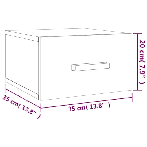 NNEVL Wall-mounted Bedside Cabinets 2 pcs Brown Oak 35x35x20 cm