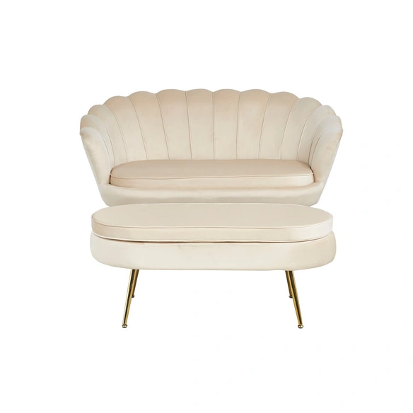 Muschelsofa, Höhe: 78 cm, beige/goldfarben