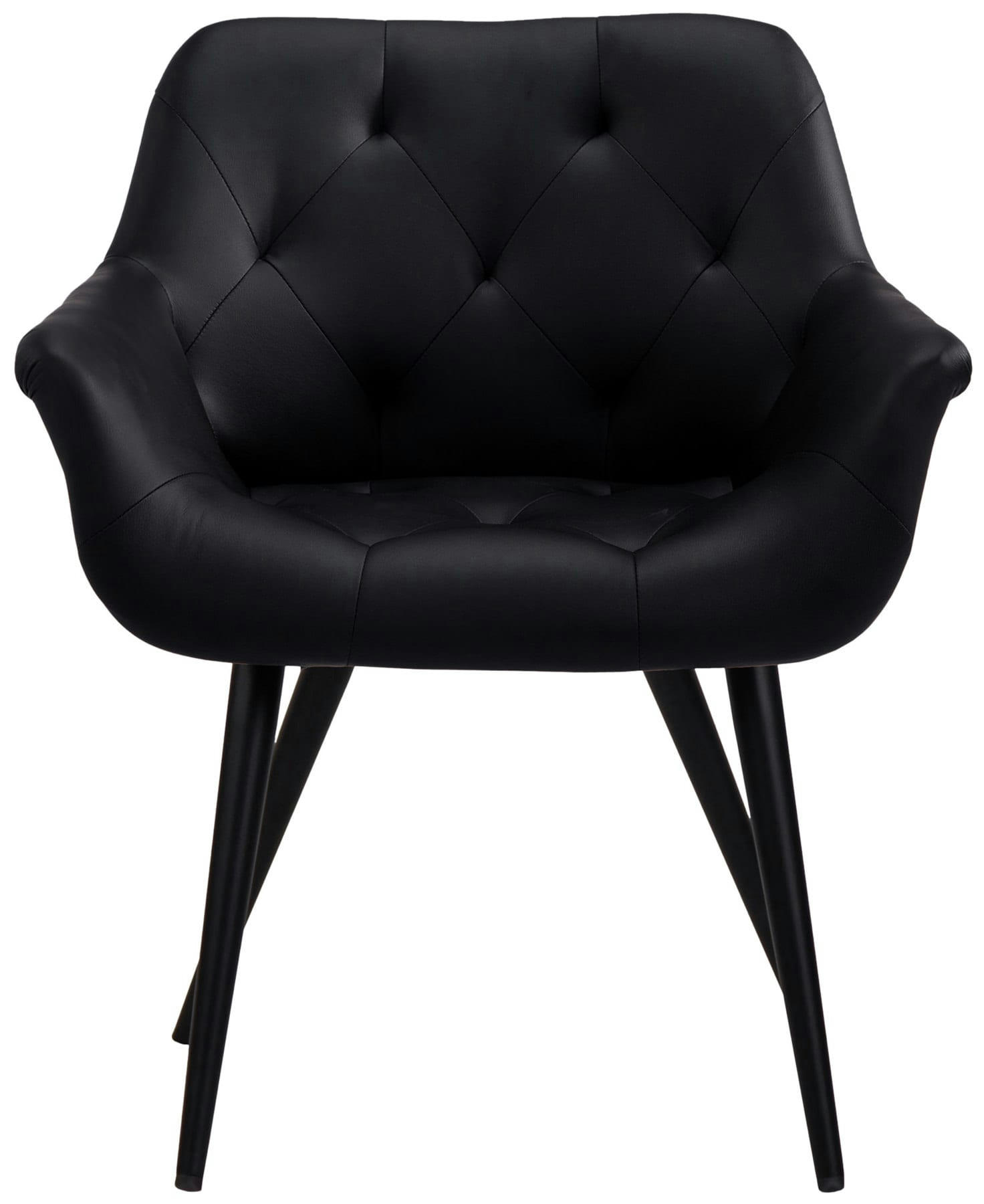 LANGFORD - Chaise de salle à manger avec accoudoirs en similicuir Noir