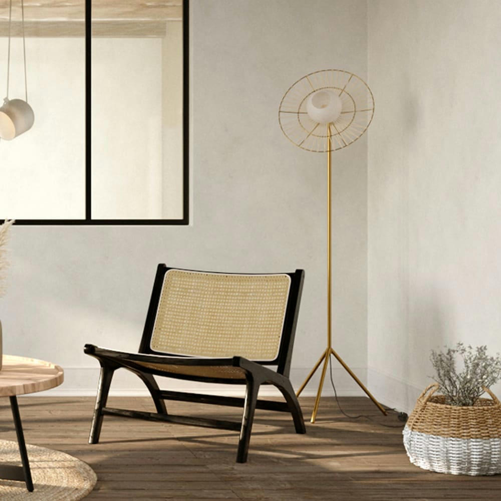 BANDIA - Lampadaire en métal doré