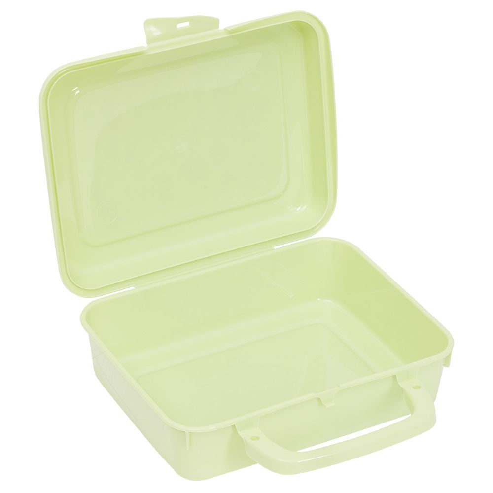 BoÎte à sandwich rectangulaire avec anse plastique jaune 16x20xH7cm