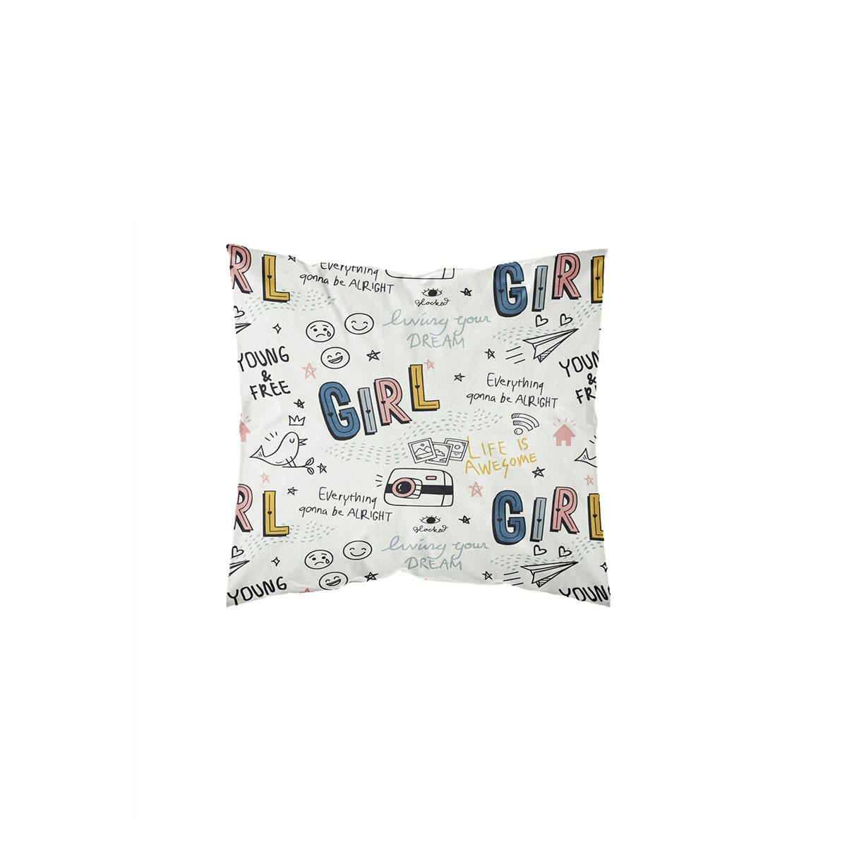 - Parure de lit en Polyester Blanc 140x200 cm