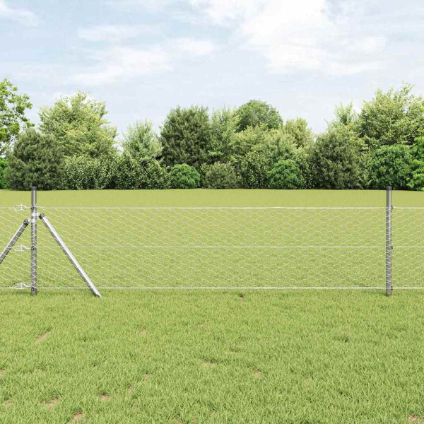 Ogrodzenie Płot Stal Galwanizowana 0,4x50 m Srebrny