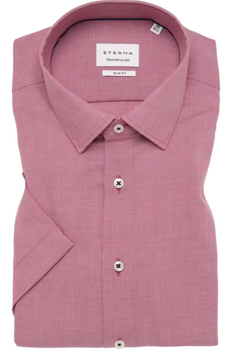 ETERNA Slim Fit Tencel Hemd rot, Strukturiert
