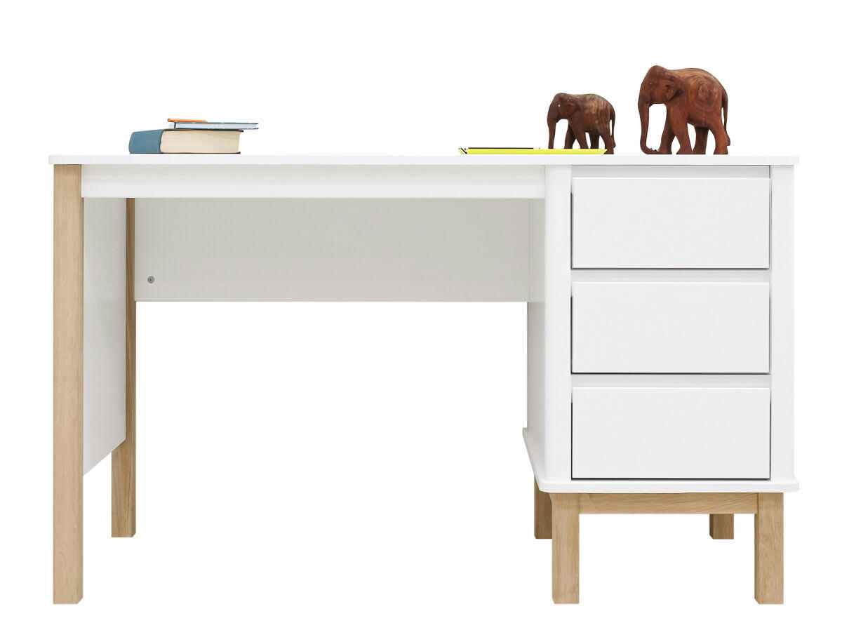 MIKA - Bureauchêne en MDF et chêne blanc