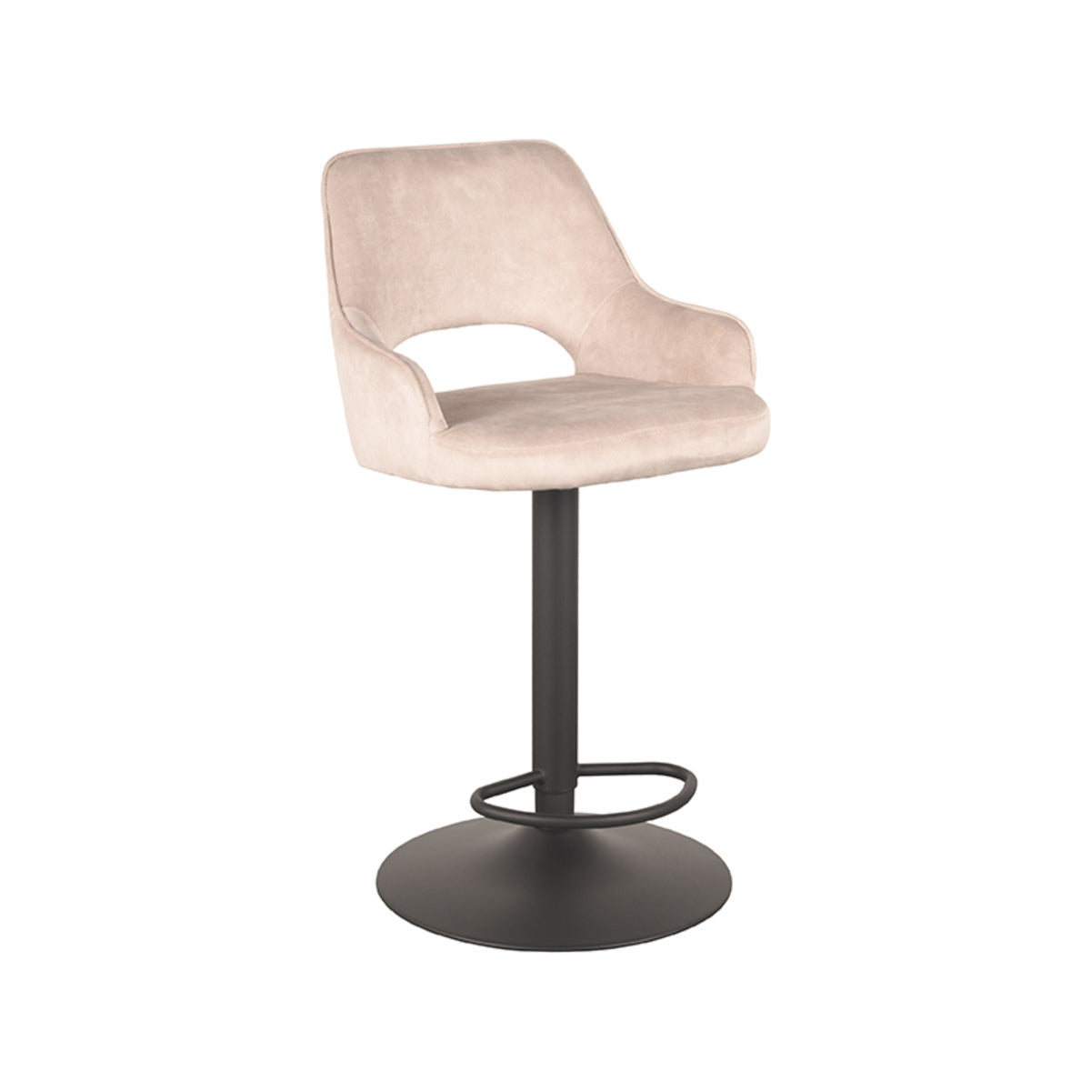 LABEL51 Barkruk Fer - Naturel Velvet - Zithoogte 60–80cm