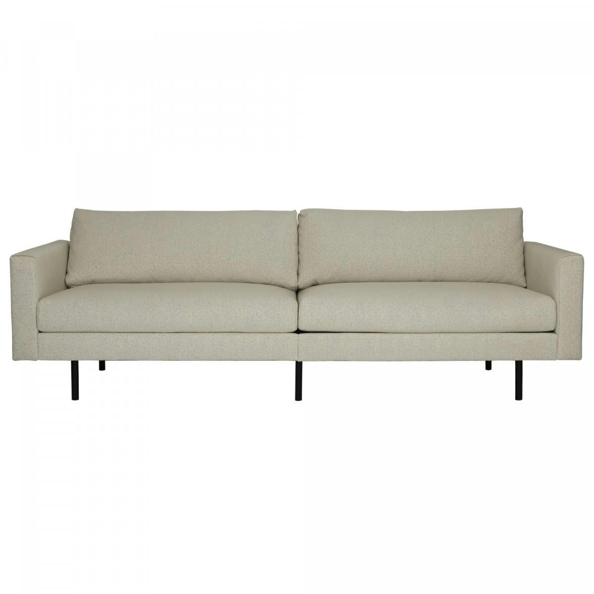 TEULLY - Canapé moderne 3,5 places en tissu beige