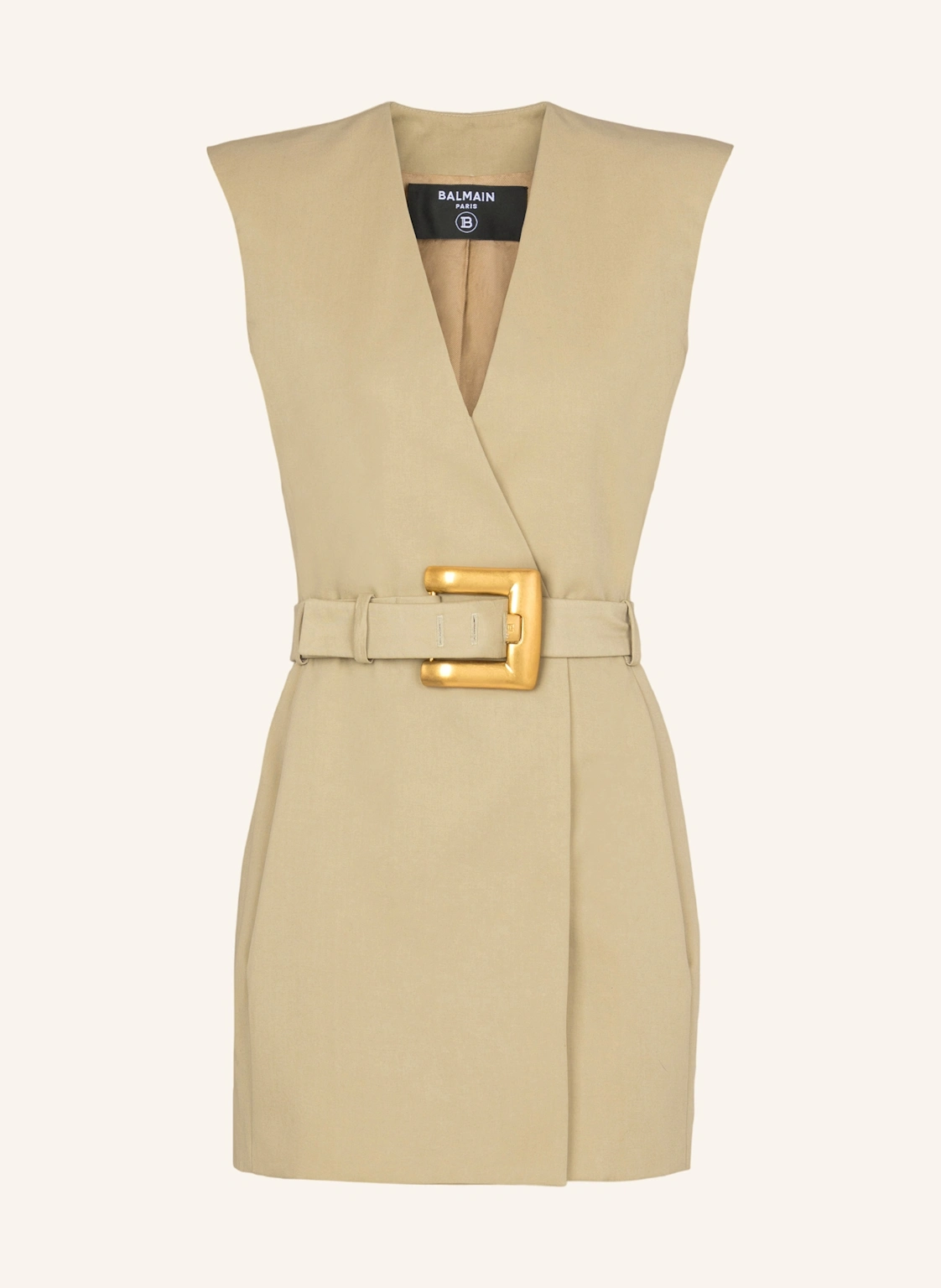 BALMAIN Kurzes Kleid mit Gürtel aus Gabardine