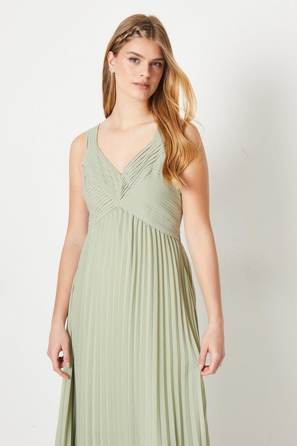 Debut London Debut London by Coast Pleated Bodice Georgette Bridesmaid Dress