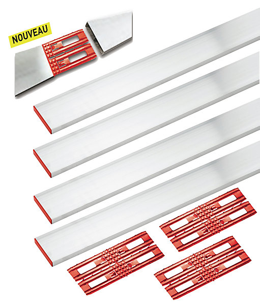 Kit règles de maçon 4 x 1 mètre Ocai Fixalu   3 adaptateur et sacoche de rangement