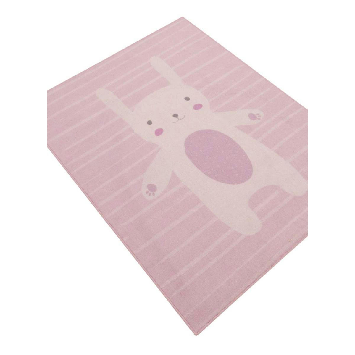 PINK BUNNY MD - Tapis enfant rose 95x125