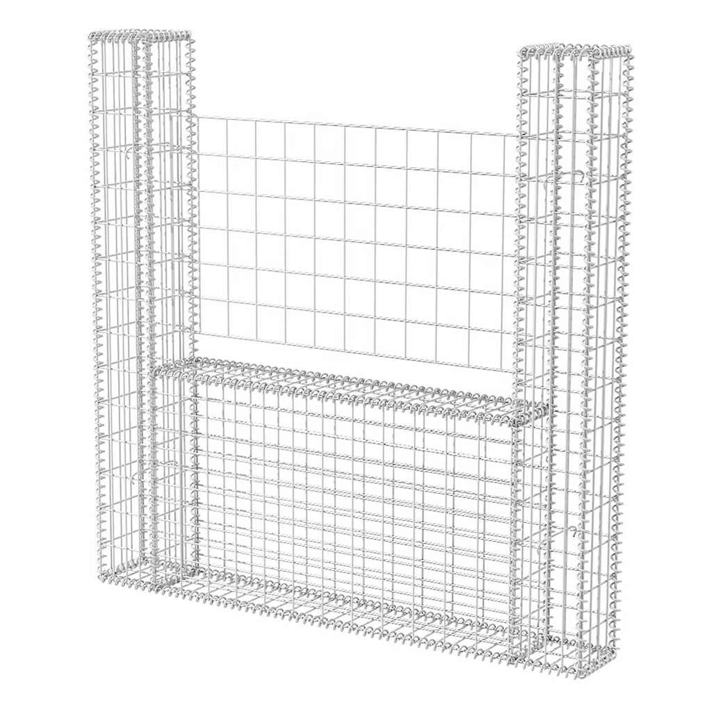 Kosz Gabionowy Ogrodzenie Płot Ściana Gabionowa Stal 160x20x150 cm Srebrny