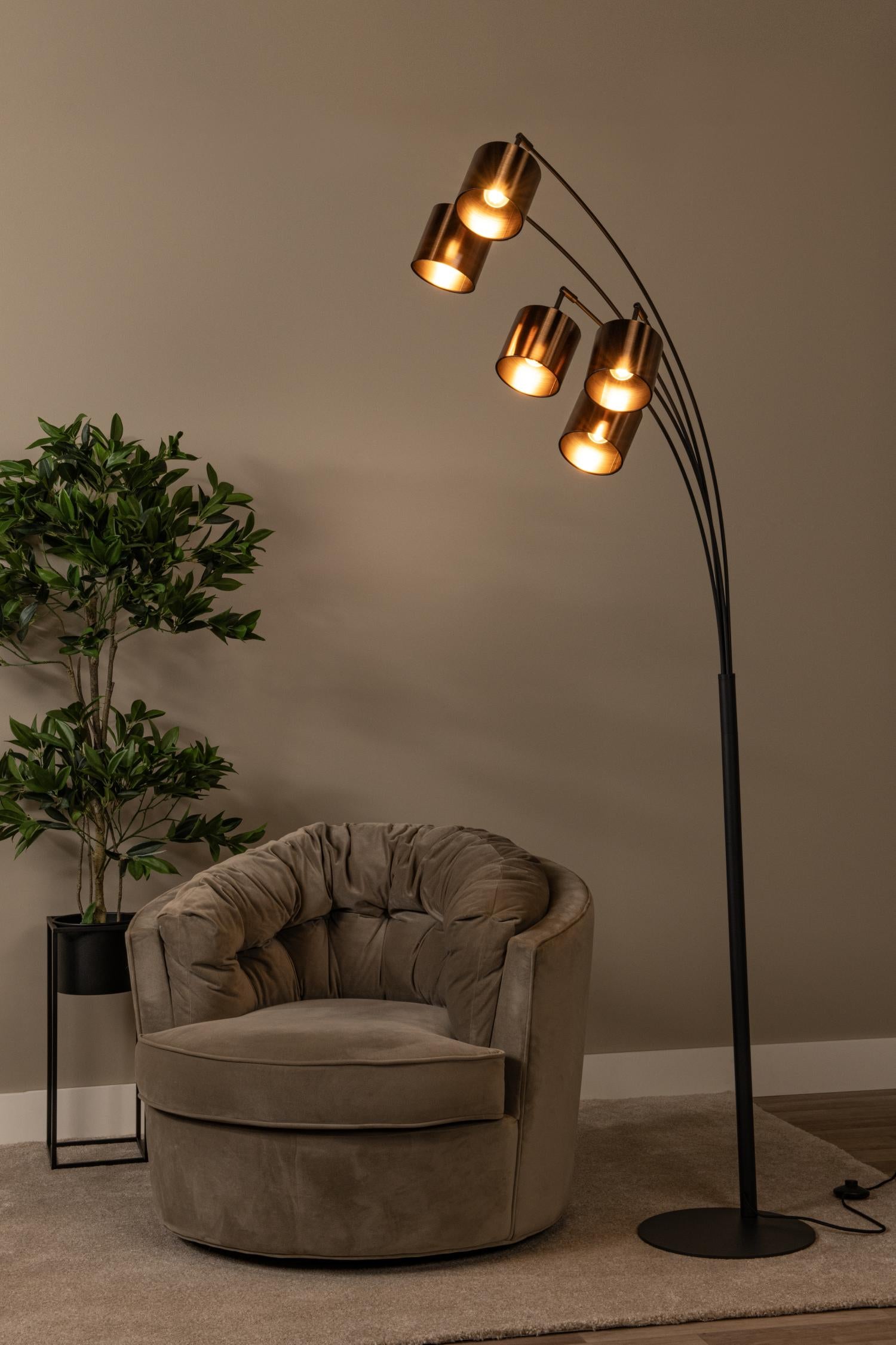 Lucide vloerlamp RANKOS - 5xE14 - Zwart