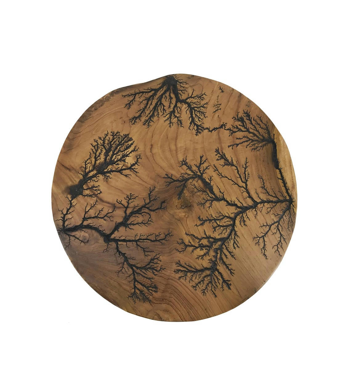 - Tableau mural en bois marron et noir diamètre 50 cm