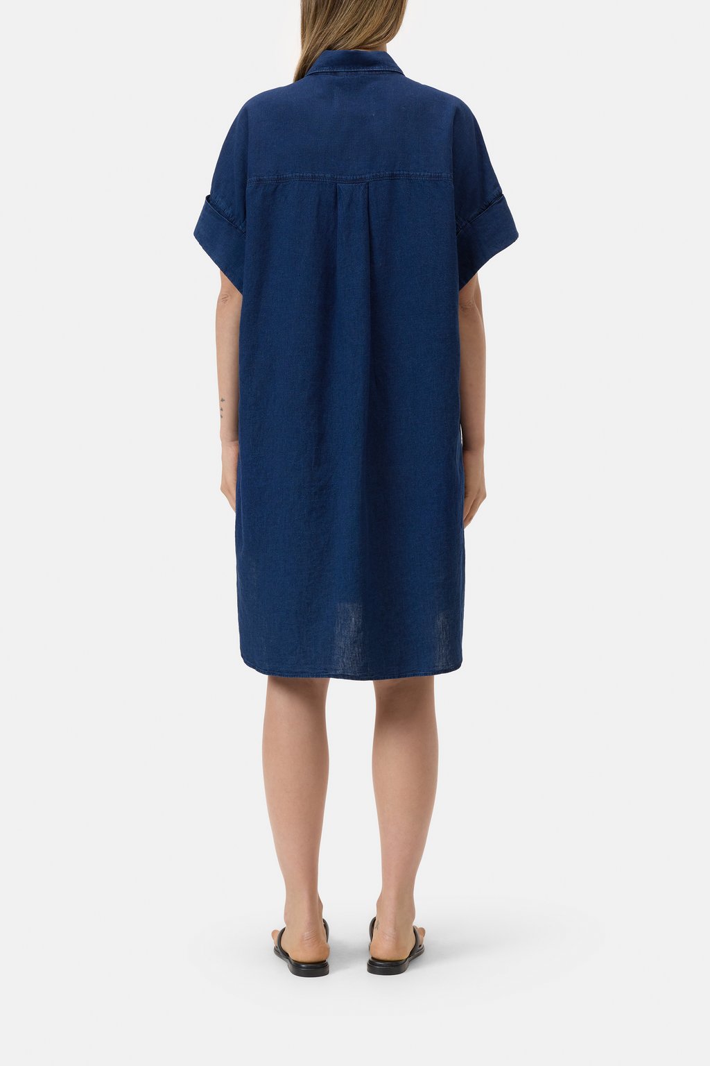 Hemdkleid aus Leinen-Baumwoll Mix