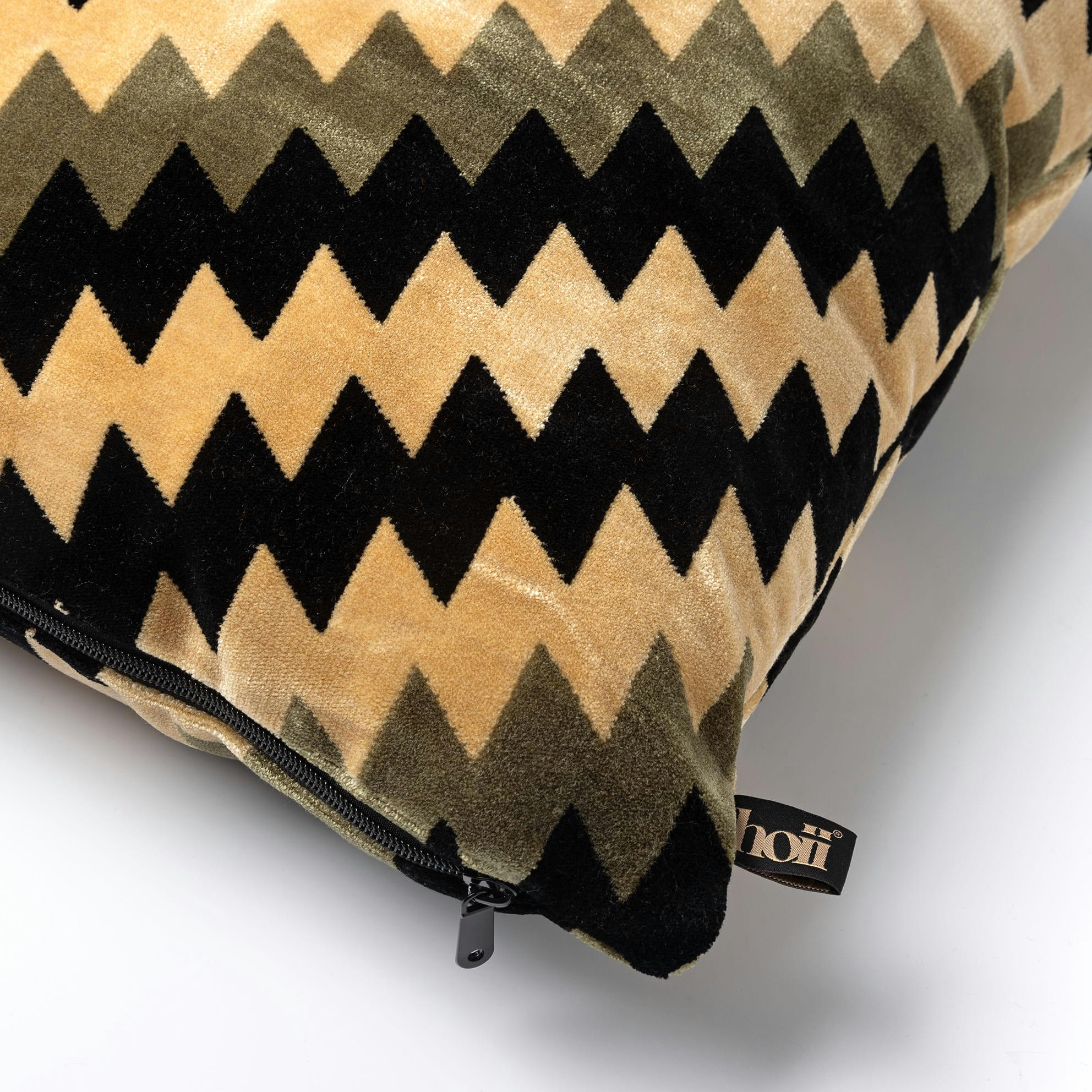 Francesco - Coussin vert en velours 45x45 cm avec motif